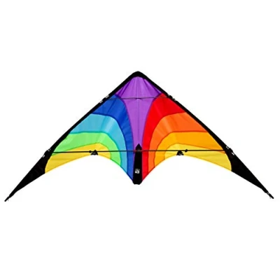 Image of Wolkenstürmer® Children&#039;s stunt kite fancy (colourful), ready to fly including 2 x 25 m flight lines, flying with fibreglass poles, beginner steering