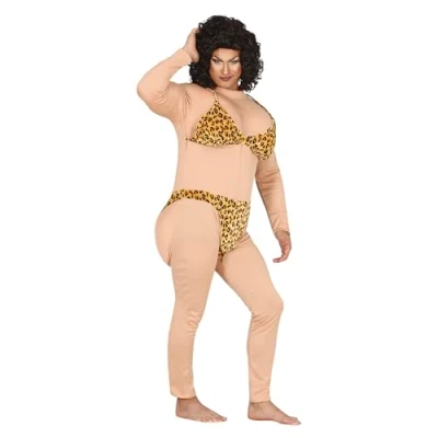 Image of FIESTAS GUIRCA Leopard Print Bikini Influencer Fancy Dress Costume Funny Stag Do for Men Size M