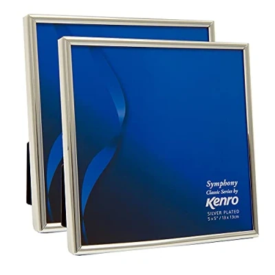 Image of Kenro Box of 2 Silver Plated Photo Frame 3.5x3.5 Inch / 9x9cm Symphony Classic Series SY0909