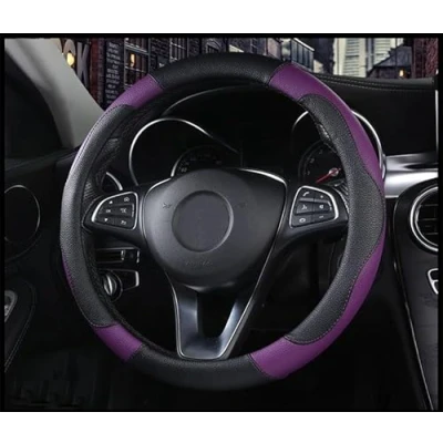 Image of Istn Unisex&#039;s Sport Style Contrast Color Non slip Sweat Good Breathable PU Leatherette 15 inch Car Steering Wheel Cover 38cm Purple
