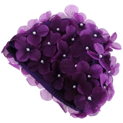 Image of WINOMO Ladies Swimming Hats:Flower Cap: Swim Cap Floral Petal Stylish Hat Bathing Caps for Women (Purple)
