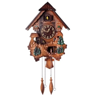 Image of LIANZHUANG Cuckoo Clock, Bird Wall Pendulum Clock That Sings on Hour, Voices Call, Couple Dances To Music