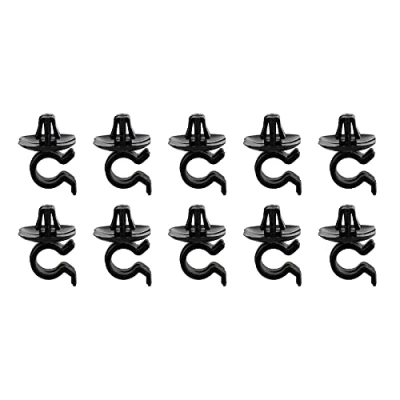 Image of ECSiNG 10x Black Bonnet Stay Retainer Clips Plastic 792834 6992P3 L61 Compatible with Citroen C2 C3 C4 C5 Berlingo Peugeot 106 1007 306 407 605 806