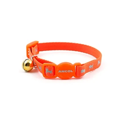 Image of Ancol Hi Vis Safety Kitten Collar, Neon Orange