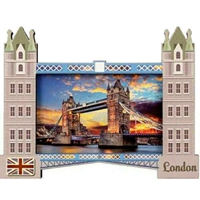 Image of London Tower Bridge Fridge Magnet Montage England British Souvenir Gift Wood