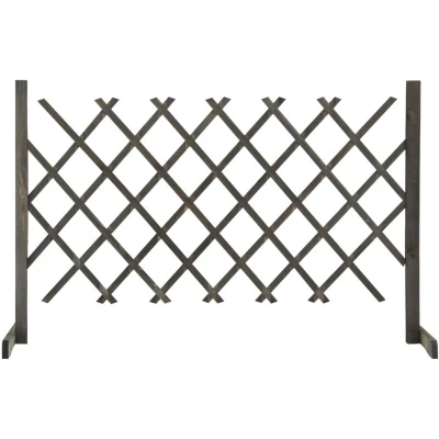 Image of vidaXL Garden Trellis Fence Grey 120x90 cm Solid Firwood