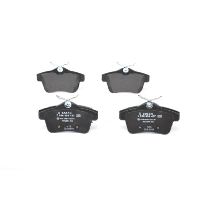 Image of BP1359, E990R018712734 Brake pad set BOSCH 0 986 494 437 Low Metallic with anti squeak plate, mounting manual PEUGEOT: 3008 I, RCZ Coupe