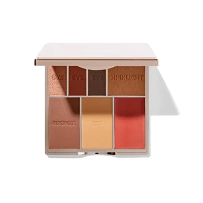 Image of Bare Basics Face &amp; Eye Palette from Sculpted by Aimee (Rose) Travel Friendly, Nude Look Eyeshadow, Highlight, Bronzer, Blush Setting Powder