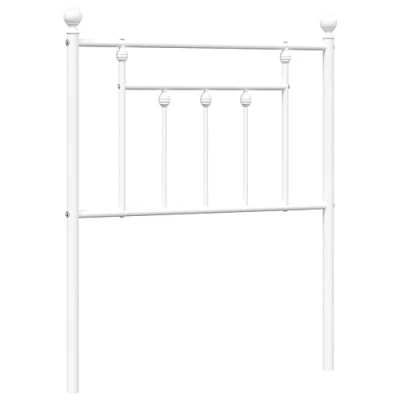 Image of vidaXL White Metal Headboard, Classic Design, Robust Steel Construction, Sturdy Legs, Versatile Use for Bed side Reading or TV Watching, Fits 75 cm wide Mattress