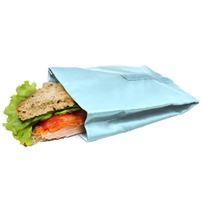 Image of NERTHUS FIH 739 Reusable Sandwich Bag, Pastel, Eco Friendly, Adaptable, Easy to Clean and Machine Washable, 10.5 x 14 18.5 cm, fabric, Baby Blue, 10,5x14x18,5 cm