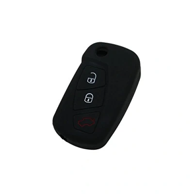 Image of BROVACS Silicone Cover Protector Case Holder Skin Jacket Compatible with FORD 3 Button Flip Remote Key Fob CV9700 Black