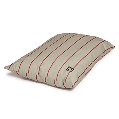 Image of Danish Design Heritage Herringbone Beige and Burgundy Stripes Soft Polyester Machine Washable Quilted Dog/Puppy Slumber Large