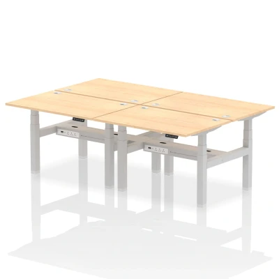 Image of Air B2B 1200x800mm Height Adjustable 4P Bench Desk CP Maple/Silver