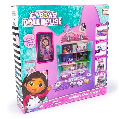 Image of abeec Gabby&#039;s Dollhouse Mini Clay World Set Creative Gifts For Girls With Air Dry And Modelling Tools Dolls House Craft Kits Arts Crafts Kids Birthday