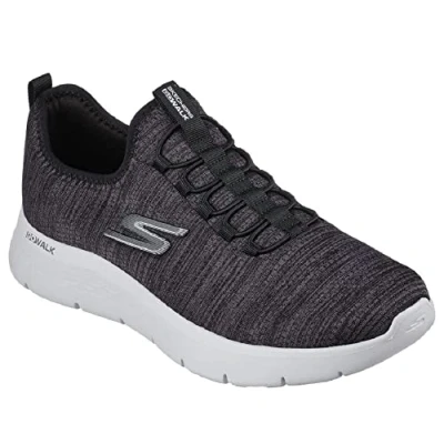 Image of Skechers Men&#039;s 216484 BKW Sneaker, Black Textile/White Trim, 8 UK