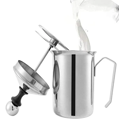 Image of Lychee Stainless Steel Milk Frother Cappuccino Coffee Double Froth Pump (800ml)