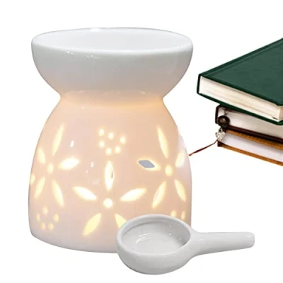 Image of Fulenyi Burner for Oils, Hollow Ceramic Oils Fragrance Oil, Wax Melt Warmer, Tea Light Holder, Candle Burner, Light, Warmer