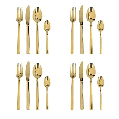 Image of Mikasa Ciara Diseno 16 Piece Cutlery Set Gold