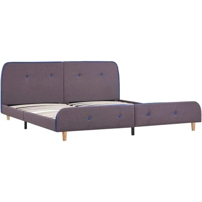 Image of vidaXL Bed Frame without Mattress Taupe Fabric 150x200 cm King Size