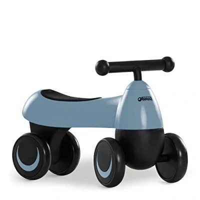 Image of Hauck 1st Ride, Matt Blue 4 Wheel Ride On for Children, up to 20kg, Safe &amp; Tilt Proof, Childrens Bike, No Pedals