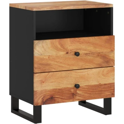 Image of vidaXL Bedside Cabinet 50x33x62 cm Solid Wood Acacia&amp;Engineered