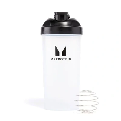 Image of Myprotein Shaker Bottle Black/Clear 600ml, with Mix Ball, Smooth Protein Shakes, Blends, On Go Shaker, Lump Free Odourless