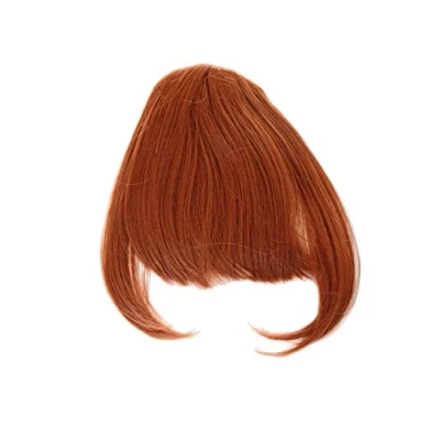 Image of WIG ME UP YZF W1030 350 Hair Piece Clip in Bangs Fringe long framing strands for perfect natural fit heat resistant fiber styleable dark copper red