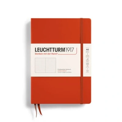 Image of LEUCHTTURM1917 367251 Notebook Medium (A5), Hardcover, 251 Numbered Pages, Fox Red, Dotted