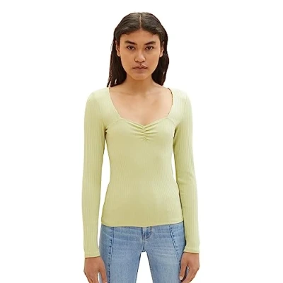Image of TOM TAILOR Denim Women&#039;s 1038741 Long Sleeved T Shirt, 32256 Dusty Pear Green, XXL