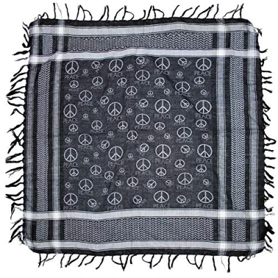 Image of Zac&#039;s Alter Ego Lightweight Meter x CND Peace Sign Print Arafat Square Scarf/Shawl with Tassels