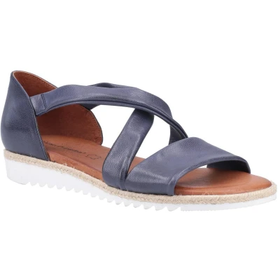 Image of Hush Puppies Women&#039;s Gemma Espadrille Wedge Sandal, Navy, 7 UK