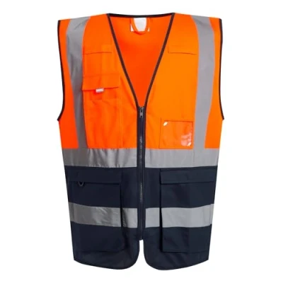 Image of Regatta Professional Men&#039;s Lightweight Pro Hi vis Executive Vest Orange Navy