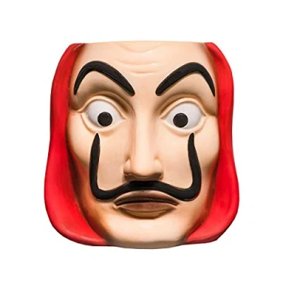 Image of Grupo Erik Money Heist 3D Ceramic Mug 35 cl 350 ml Coffee Tea Mask Cool Gifts