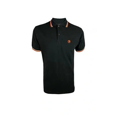 Image of TROJAN Mens Pique Tipped Polo Shirt Black/Trojan 3Xlarge