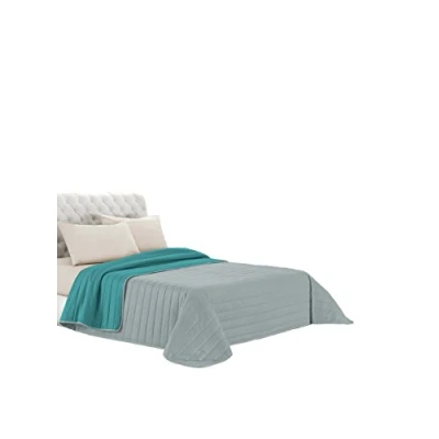 Image of Elegant Summer Quilt Light Grey/Water, Double, Green