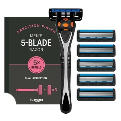 Image of by Amazon Men&#039;s 5 Blade Razor + 6 Refills