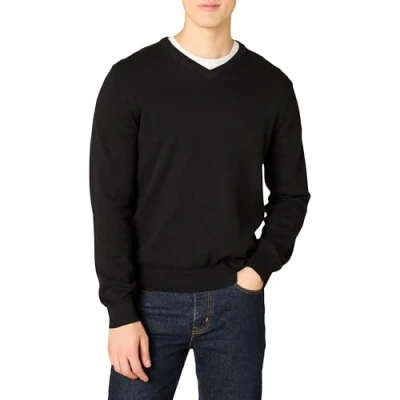 Image of Amazon Essentials Men&#039;s V Neck Sweater (Available in Big &amp; Tall), Black, XS