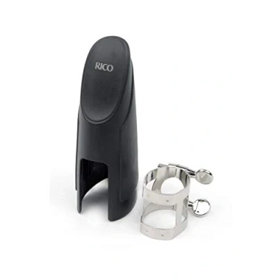 Image of Rico Nickel Plated Ligature and Cap for Tenor Sax with Metal Link Mouthpieces