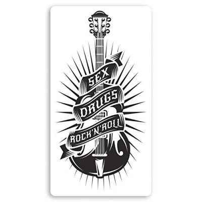 Image of 2 x 10cm Rock &amp; Roll Guitar Vinyl Stickers Band Music Laptop Sticker #34524 (10cm Tall)