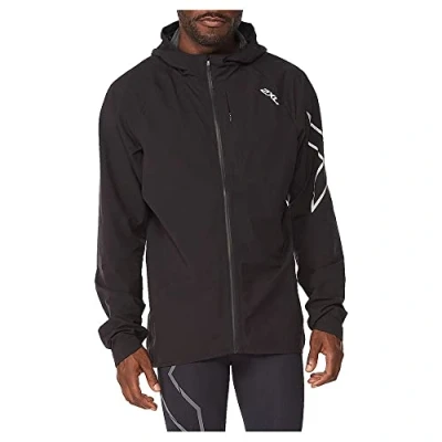 Image of 2XU Men&#039;s Light Speed Wp Jacket Black/Silver Reflective, Large