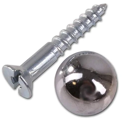 Image of 20x Chrome Domed Cap Mirror Screws 8mm x 1&quot;