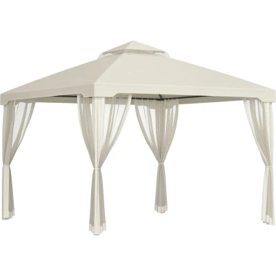 Image of Outsunny 3 X (M) Metal Gazebo Outdoor 2 tier Roof Marquee Party Tent with Netting84C 133CW