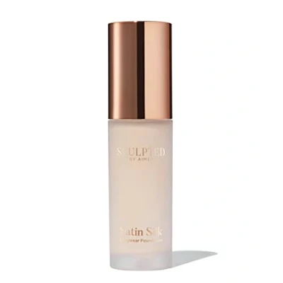Image of Satin Silk Longwear Foundation from Sculpted by Aimee (Porcelain 1.0) Lightweight, Hydrating &amp; Buildable High Coverage, Sweat Resistant