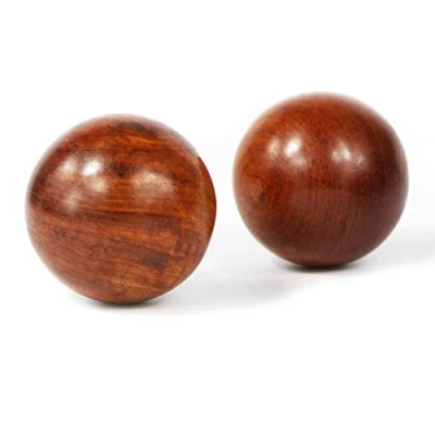 Image of UOOOM 1 Pair Wooden Chinese Health Baoding Balls Wood Hand Massage (Diameter 50mm)