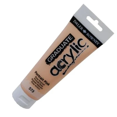 Image of Daler Rowney Graduate Acrylic Paint, Plastic Tube, 4oz 120 ml, Peach Pink