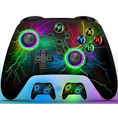 Image of HELLCOOL Switch Controller Wireless for Switch, Controllers with Cool RGB, Macro/Turbo Function, Precise Motion Control, Compatible Switch/Lite/OLED Console