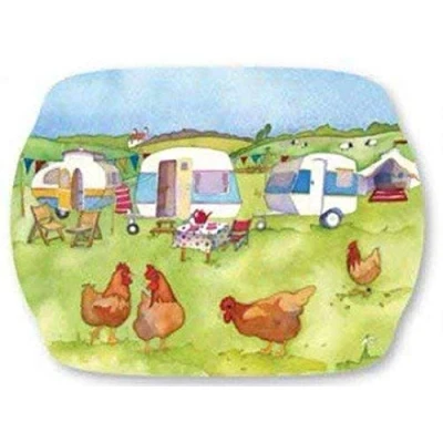 Image of GLAMPING CARAVAN/ CAMPING Emma Ball Colourful Tea/Medium Melamine Tray 35cm M50