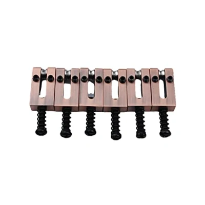 Image of Guyker 10.8MM Brass Roller Saddles Guitar Tremolo Bridge Compatible with Strat ST Electric Replacement Parts Accessories (6 Pack, Bronze)