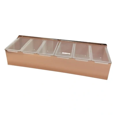 Image of Beaumont 6 Part Stainless Steel Condiment Holder Copper Plated