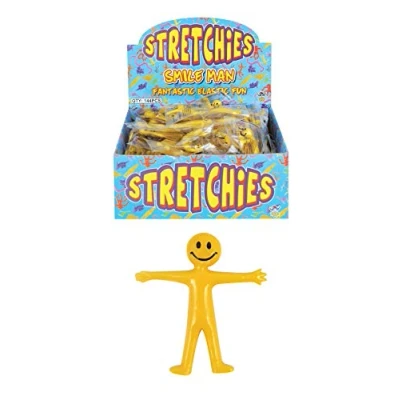 Image of HENBRANDT 8 x Stretchy Smile Men Yellow Stretch Stretchies Kids Party Favour Loot Bag Filler Lucky Dip for Boys and Girls